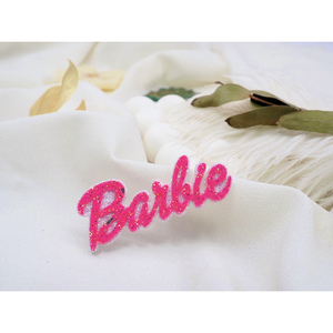 Патч-вырубка из блестящего фетра Надпись Barbie